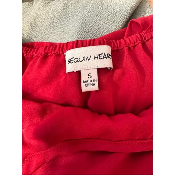 Sequin hearts red blouse size small - Picture 9 of 10